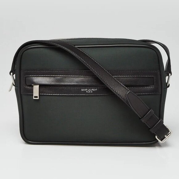 Yves Saint Laurent Green Nylon/Leather Small Camp Camera Crossbody Bag - Picture 1 of 10